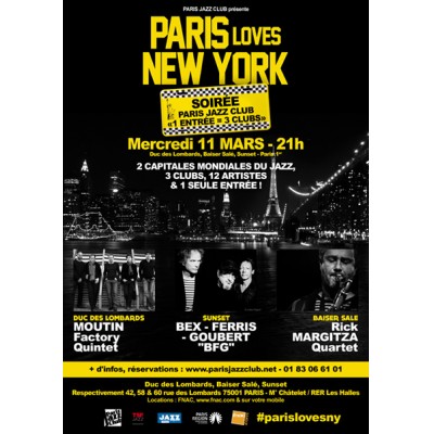 MOUTIN Factory Quintet - PARIS LOVES NY - Soirée PJC " 1 entrée = 3 clubs" - Photo : DR