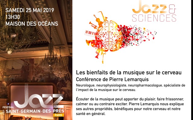 Jazz & Sciences Conférence de Pierre Lemarquis - Conférence sur les bienfaits de la musique sur le cerveau par Pierre Lemarquis - Photo : Pascal Bouclier