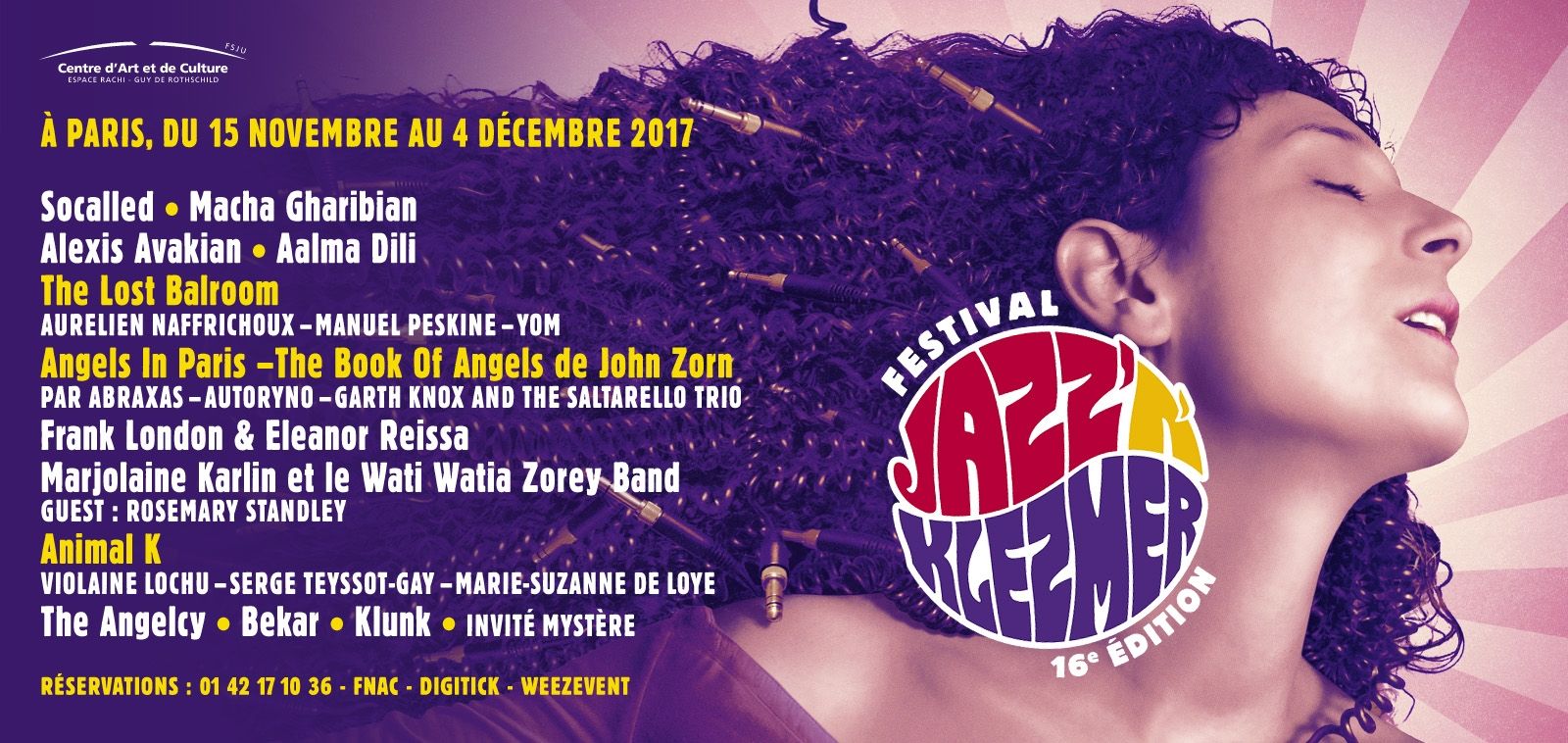 16th Edition of the Jazz’N’Klezmer Festival - From november 15th to december 4th - Paris